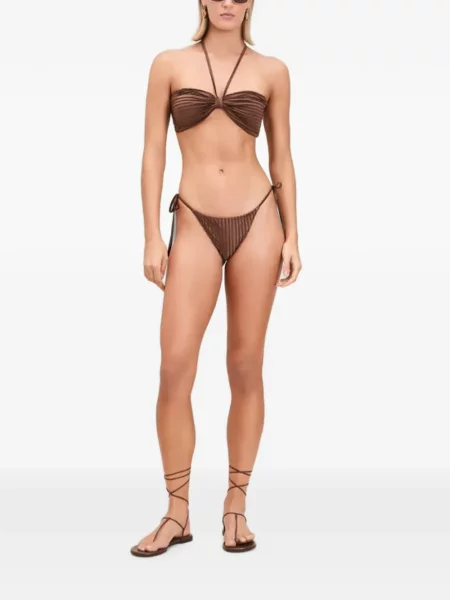 Top Devon Windsor cu gât halter maro