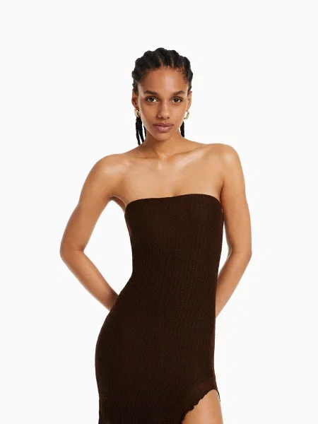 Bershka Rochie închis maro