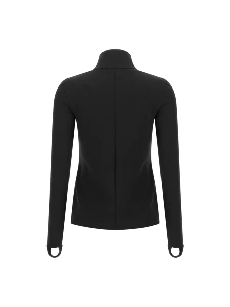 Top Courreges skórzany z logo czarny