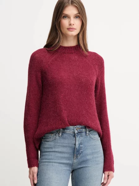 Joop! pulover din amestec de lână cu turtleneck bordo
