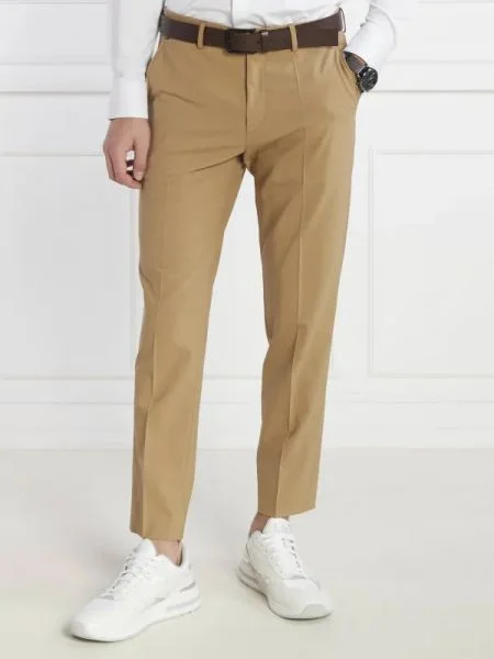 BOSS BLACK De lână pantaloni negru