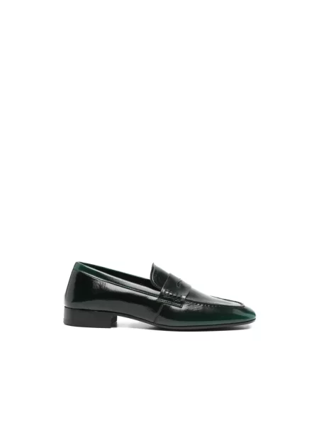 Loafersy Dries Van Noten skórzane zielone