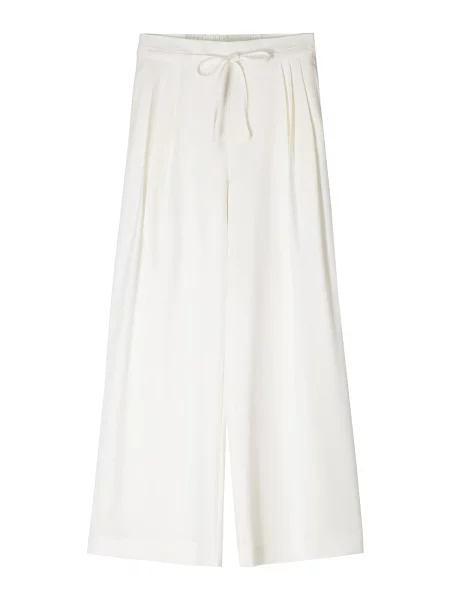 Bershka Hlače z naborki bela