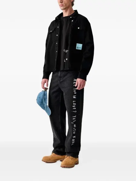 Majica Karl Lagerfeld Jeans s printom crna