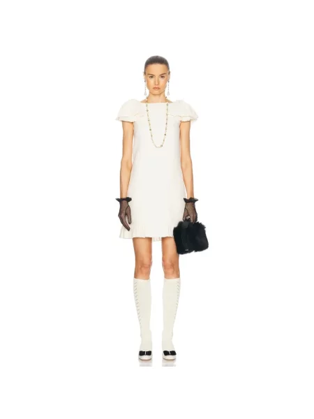 Sukienka mini Valentino Garavani wełniana garniturowa biała