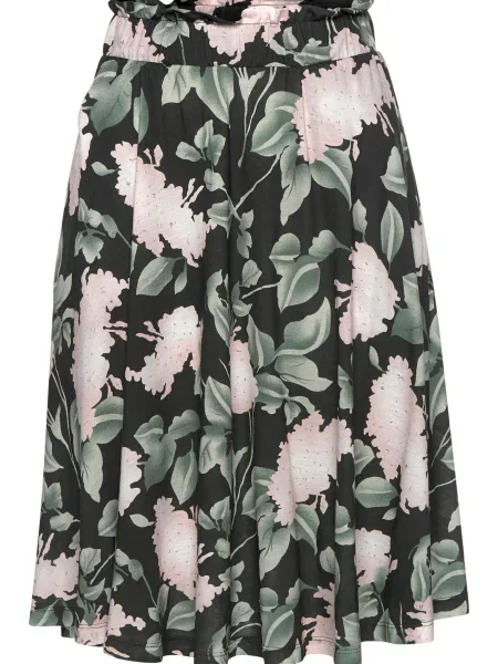 BUFFALO Fustă verde / roz pudră negru