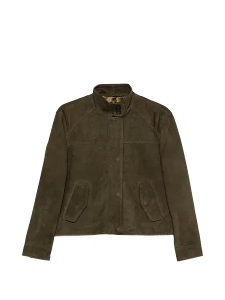 Geacă Jcsophie din piele de căprioară verde