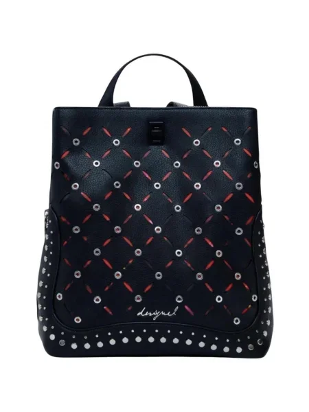 Desigual hátizsák YANKEE METAL PATCH S kis nyomott mintás fekete
