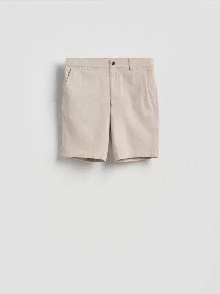 Reserved Pantaloni scurți regular cu adaos de in bej