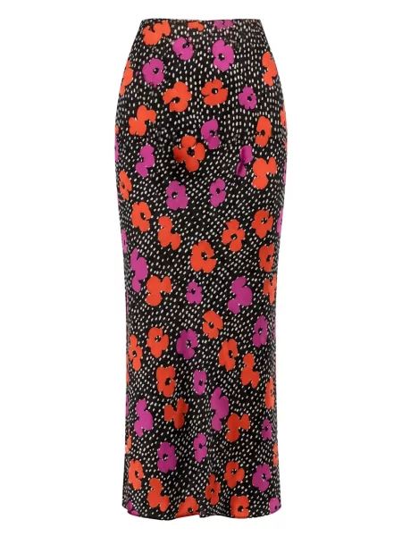 Fustă Nissa cu model floral cu imagine negru