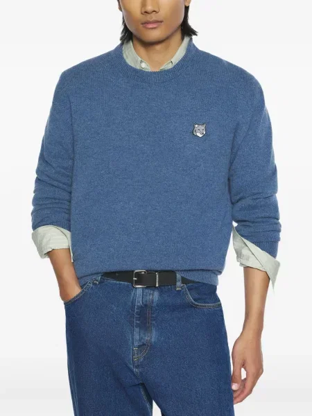 Pulover Maison Kitsune de lână albastru