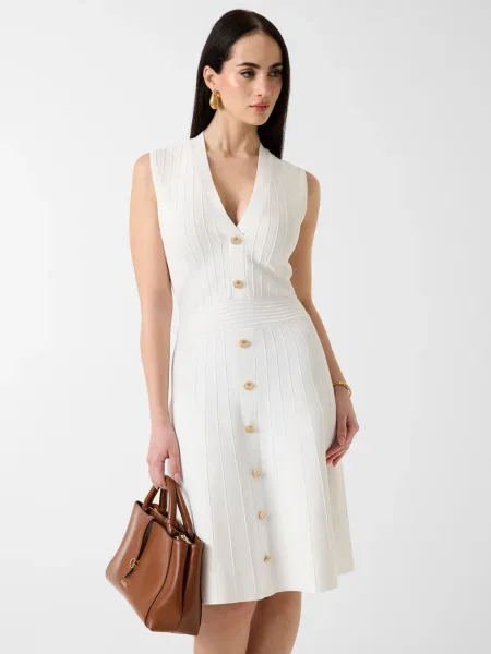 Guess Rochie tricotată alb