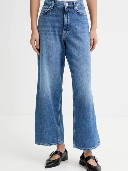 Rag & bone blugi wide leg pentru femei albastru