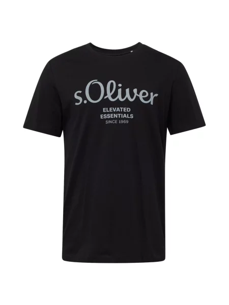 S.Oliver Tricou albastru pastel negru