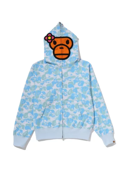 Hanorac cu glugă A Bathing Ape® cu imagine cu model camuflaj albastru
