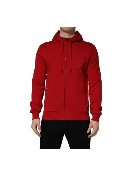 Sweter Dolce And Gabbana z kapturem czerwony