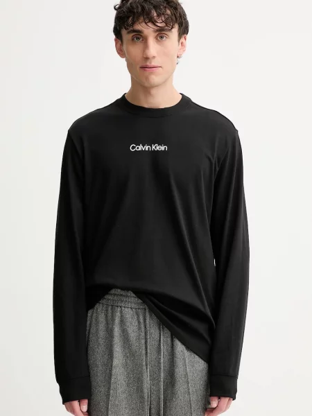 Calvin Klein longsleeve z nadrukiem czarny