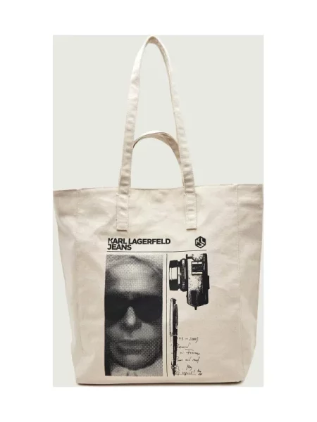 Geantă shopper Karl Lagerfeld Jeans bej