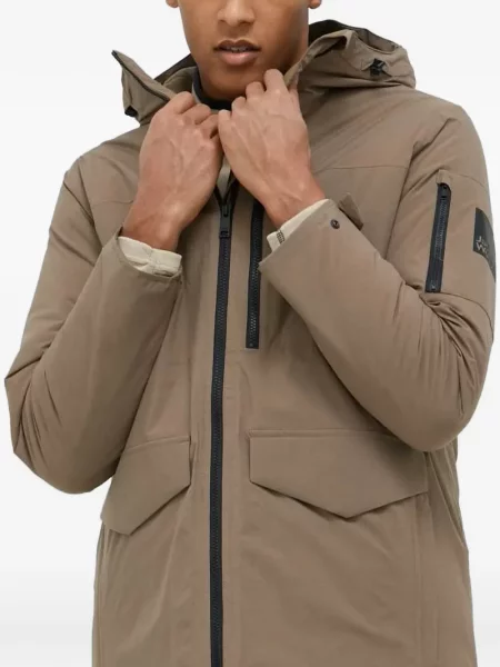 Geacă Jack Wolfskin cu glugă maro