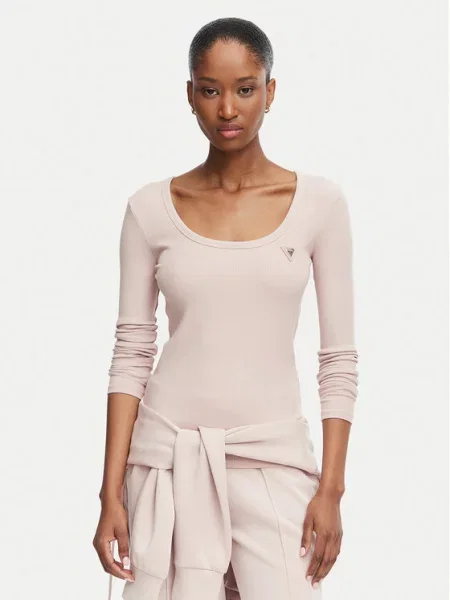 Guess Blúz Slim Fit rózsaszín