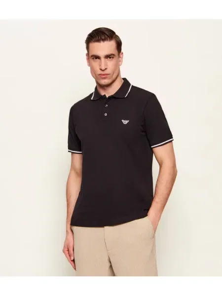 Tricou polo Emporio Armani negru