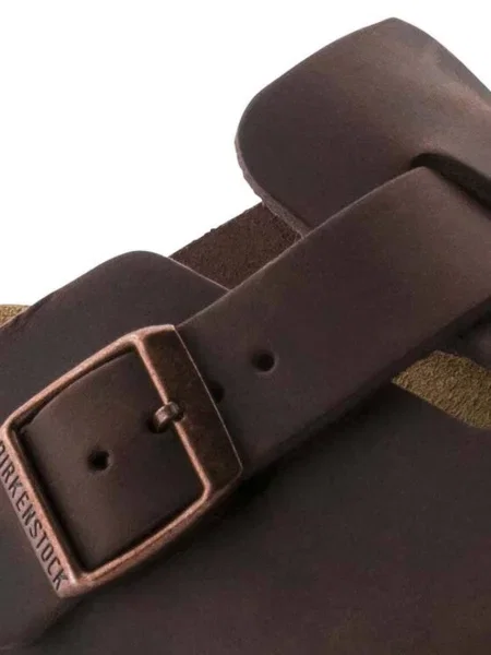 Nubukové pantofle Birkenstock Boston SFB hnědá