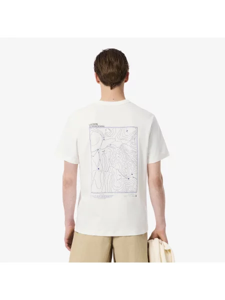 Lacoste T-Shirt Z Okrągłym Dekoltem Classic Fit biały