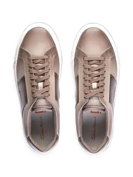 Sneakerși Santoni din piele cu gradient maro