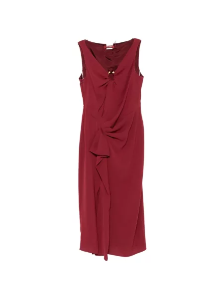Rochie midi Max Mara cu decolteu în V drapată roșu