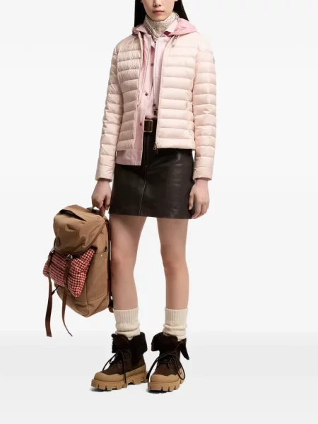 Geacă Moncler cu glugă roz