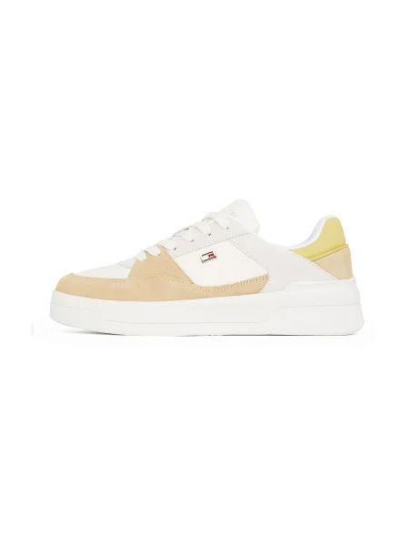 Tommy Hilfiger Usnjene superge ESSENTIAL BASKET SNEAKER bež