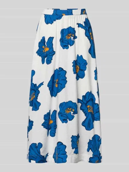 Spódnica midi z czystego lnu Tommy Hilfiger biała