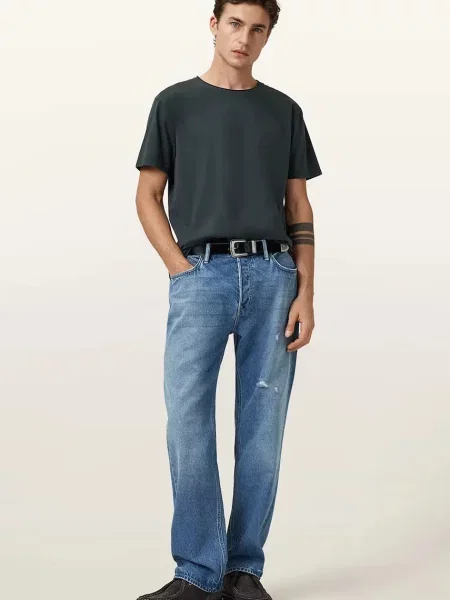 Однотонная футболка Allsaints черная