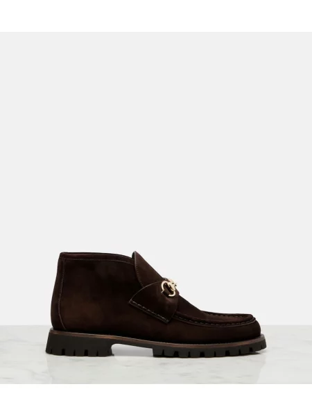 Botine Gucci din piele de căprioară maro