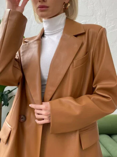 Піджак Milirud гірчичний штучна шкіра