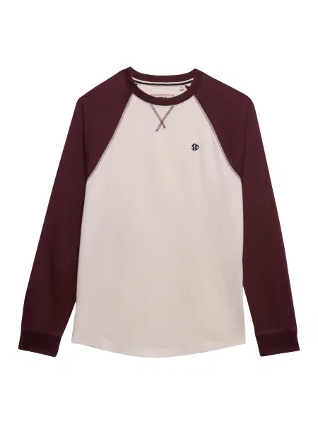 Superdry & Co Tricou roșu bordeaux / natural alb