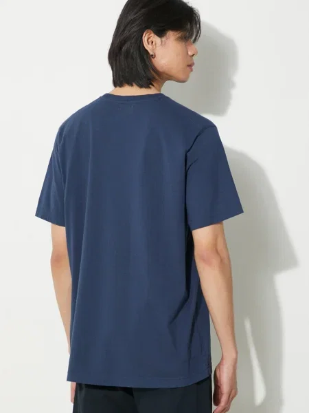 Футболка Universal Works Print Pocket Tee з принтом синій