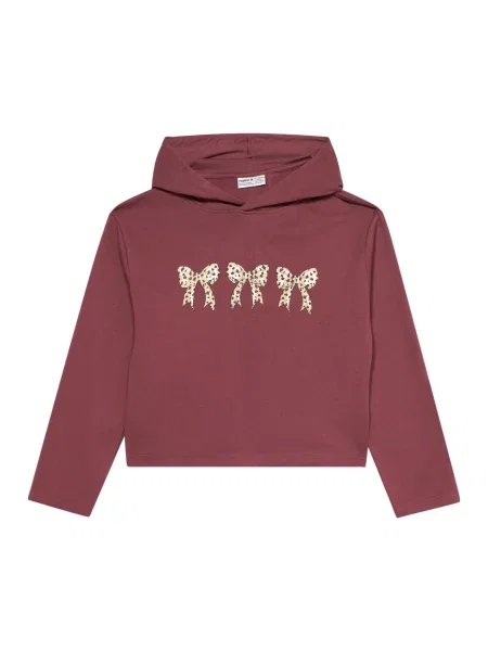 NAME IT Μπλούζα φούτερ NKFVIALA μπεζ / μούρο μαύρο