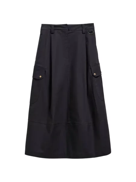 Fustă midi Barbour în linie A negru