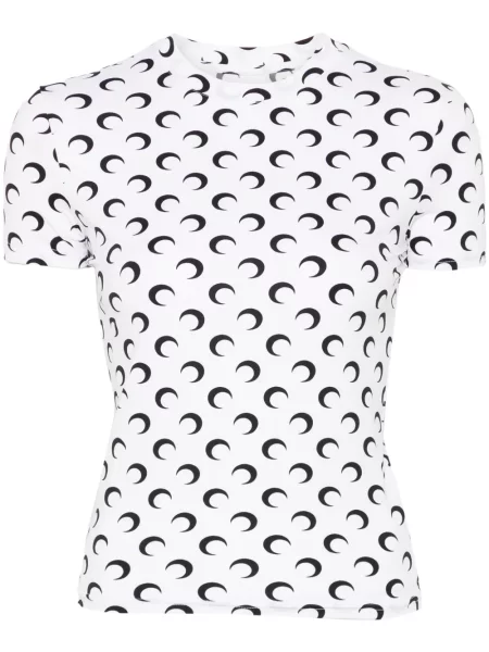 Tricou Marine Serre din jerseu alb