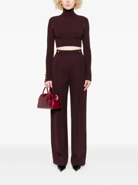 Pantaloni Elisabetta Franchi plisate roșu