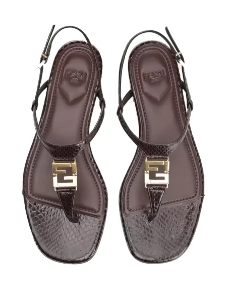 Sandale Fendi din piele maro