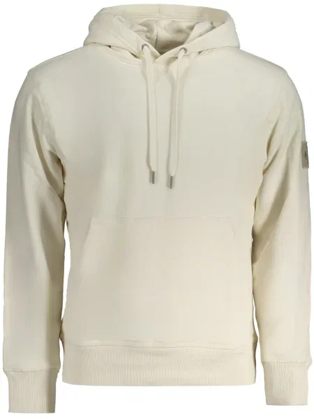 Суичър с качулка Calvin Klein Jeans с апликация бяло