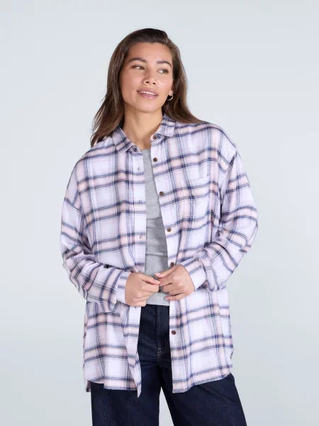 Masie super miękka koszula o luźnym kroju Purple fioletowa