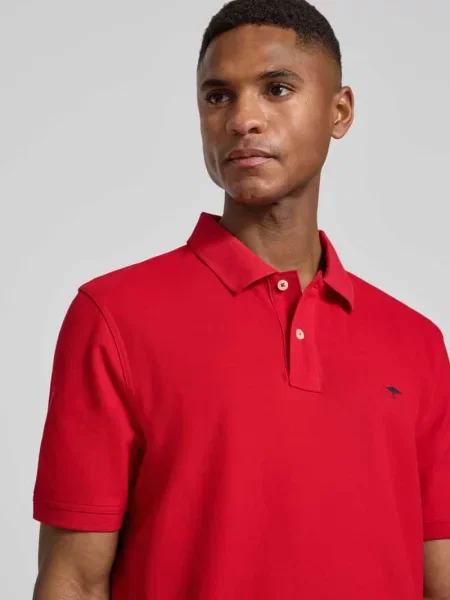 Koszulka polo o kroju regular fit z wyhaftowanym logo Fynch-hatton czerwone