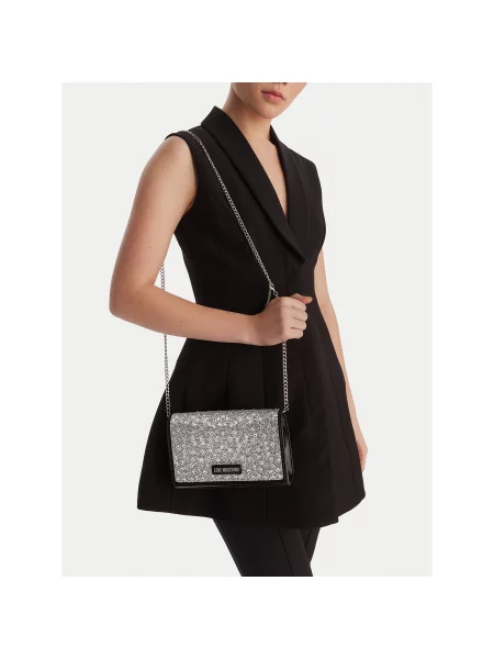 Love Moschino Pismo torbica / prozirna crna