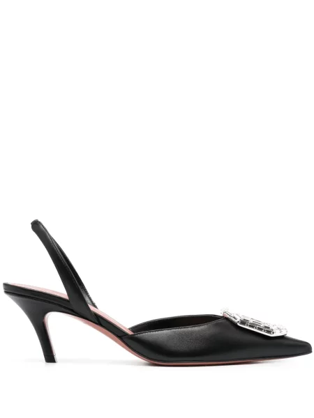 Pantofi cu toc Amina Muaddi slingback negru