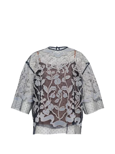 Топ Biyan от тюл синьо