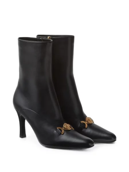 Cizme scurte Versace din piele negru