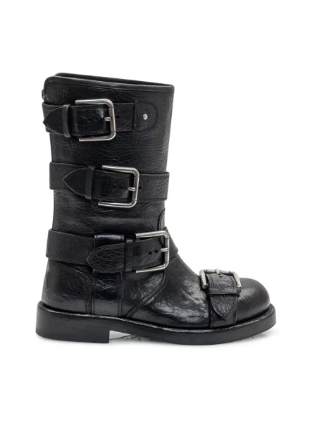 Kozaki Dolce And Gabbana skórzane czarne